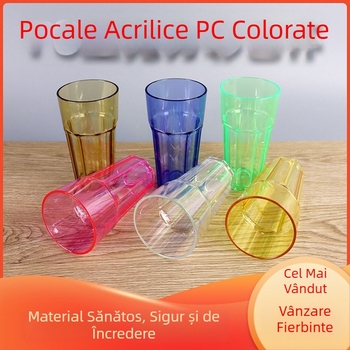 Pahar octagonal din PC transparent pentru apă, ceai, bere și suc — pentru restaurant și bufet