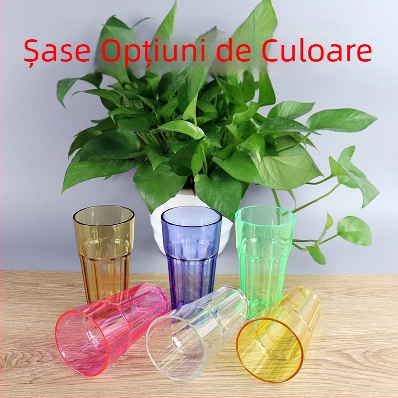 Pahar octagonal din PC transparent pentru apă, ceai, bere și suc — pentru restaurant și bufet