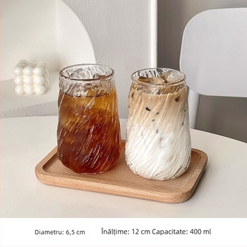 CEAȘĂ de cafea din sticlă cu capacitate mare, rezistentă la căldură, stil retro, cu urechi pentru agățare