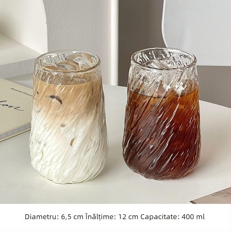 CEAȘĂ de cafea din sticlă cu capacitate mare, rezistentă la căldură, stil retro, cu urechi pentru agățare