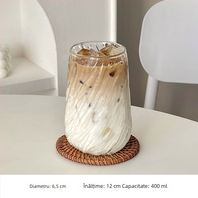 CEAȘĂ de cafea din sticlă cu capacitate mare, rezistentă la căldură, stil retro, cu urechi pentru agățare