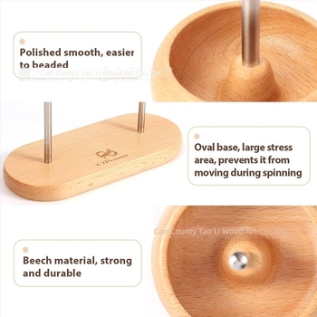 Instrument din lemn pentru mărgele cu două boluri, vas rotativ manual pentru mărgele DIY din orez, făcut manual