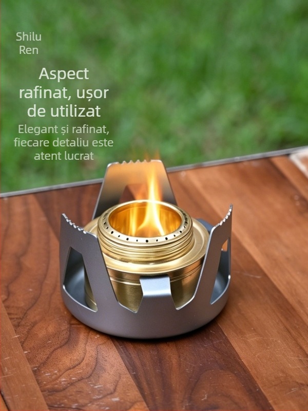 Aragaz portabil cu alcool lichid, cu suport pentru camping, picnic, ciclism, grătar, pescuit și fierberea apei