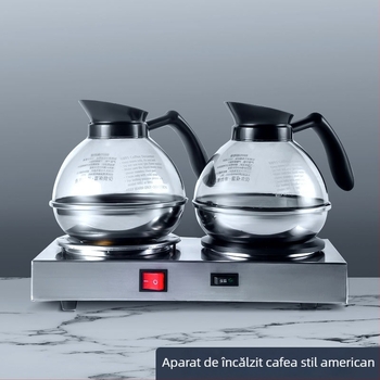 Sistem izolat de cafea cu două recipiente și funcție de încălzire, bază din oțel inoxidabil, pentru bar și cafenea