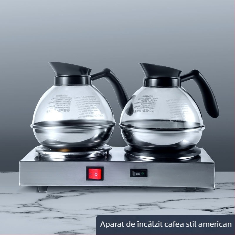 Sistem izolat de cafea cu două recipiente și funcție de încălzire, bază din oțel inoxidabil, pentru bar și cafenea