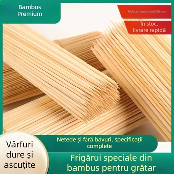 Bețișoare din bambus de înaltă calitate, pentru grătar, uz casnic și comercial, ideale pentru frigărui prăjite