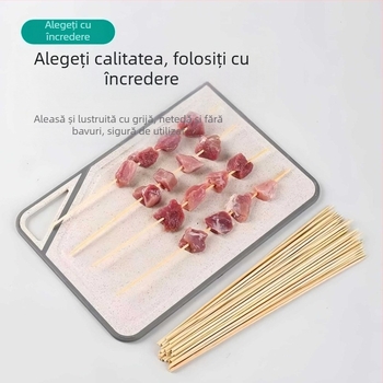 Bețișoare din bambus de înaltă calitate, pentru grătar, uz casnic și comercial, ideale pentru frigărui prăjite