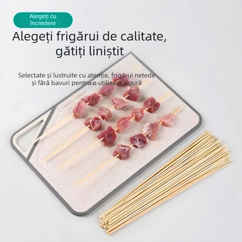Bețișoare din bambus de înaltă calitate, pentru grătar, uz casnic și comercial, ideale pentru frigărui prăjite