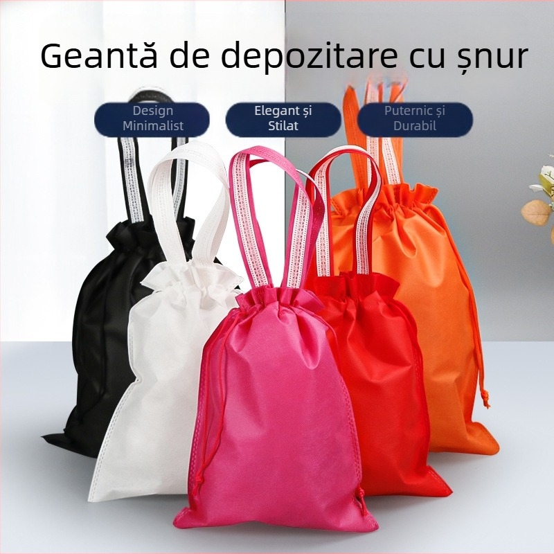 Geantă de depozitare din nețesut gros, cu șnur, pentru pantofi, haine și jucării – protecție împotriva prafului