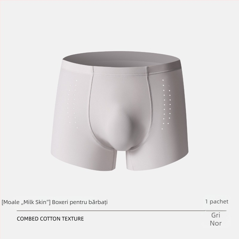 Boxeri bărbați Ice Silk cu nylon, panouri din plasă, confort zilnic