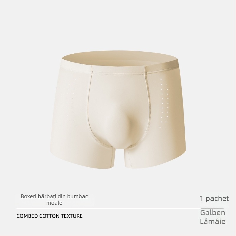 Boxeri bărbați Ice Silk cu nylon, panouri din plasă, confort zilnic