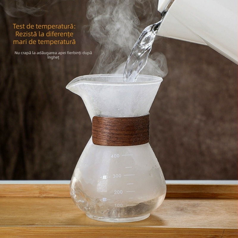 Set din sticlă pentru cafea pour-over cu filtru