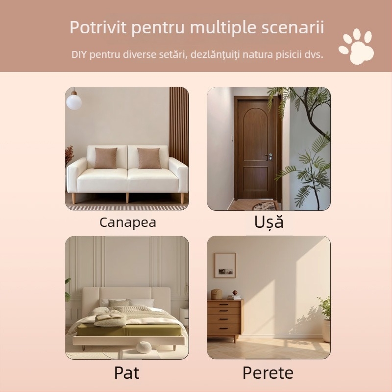 Tavă de zgâriere pentru pisici, rezistentă la uzură, autocolant adeziv pentru protecție canapea și ușă