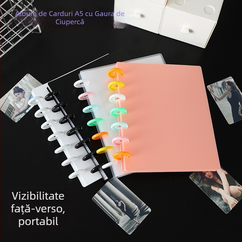 Album Polaroid A5 cu găuri în formă de ciupercă, pentru colecționare și depozitare a cardurilor mici