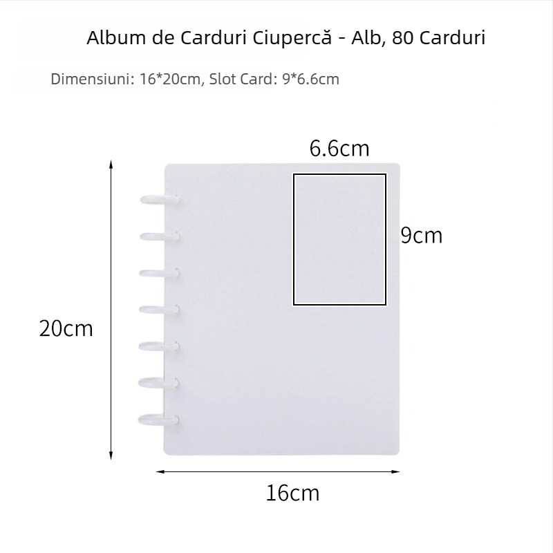 Album Polaroid A5 cu găuri în formă de ciupercă, pentru colecționare și depozitare a cardurilor mici