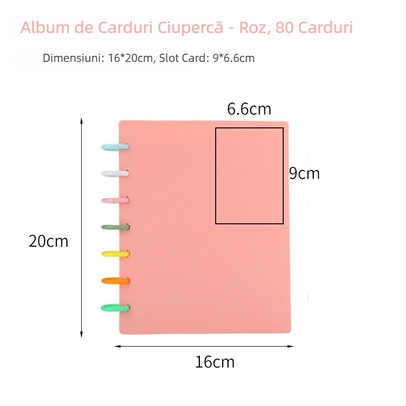 Album Polaroid A5 cu găuri în formă de ciupercă, pentru colecționare și depozitare a cardurilor mici