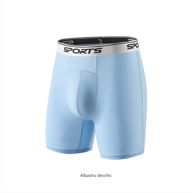 Boxeri bărbați Ice Silk talie înaltă, picioare lungi, anti frecare, respirabili, vară, mărime mare