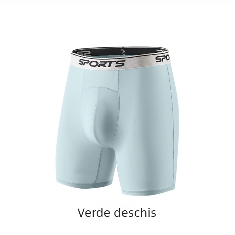 Boxeri bărbați Ice Silk talie înaltă, picioare lungi, anti frecare, respirabili, vară, mărime mare