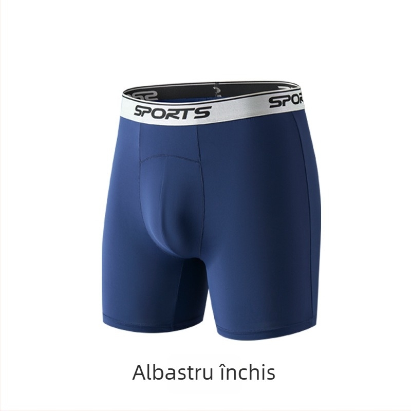 Boxeri bărbați Ice Silk talie înaltă, picioare lungi, anti frecare, respirabili, vară, mărime mare