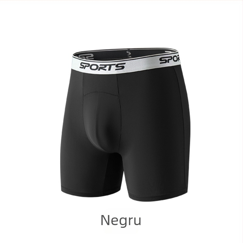 Boxeri bărbați Ice Silk talie înaltă, picioare lungi, anti frecare, respirabili, vară, mărime mare