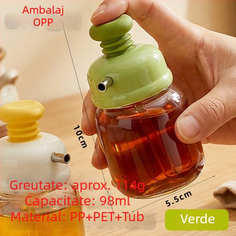 Sticluță dozator cu control al fluxului pentru ulei și oțet, bucătărie, sticlă pentru sosuri și condimente