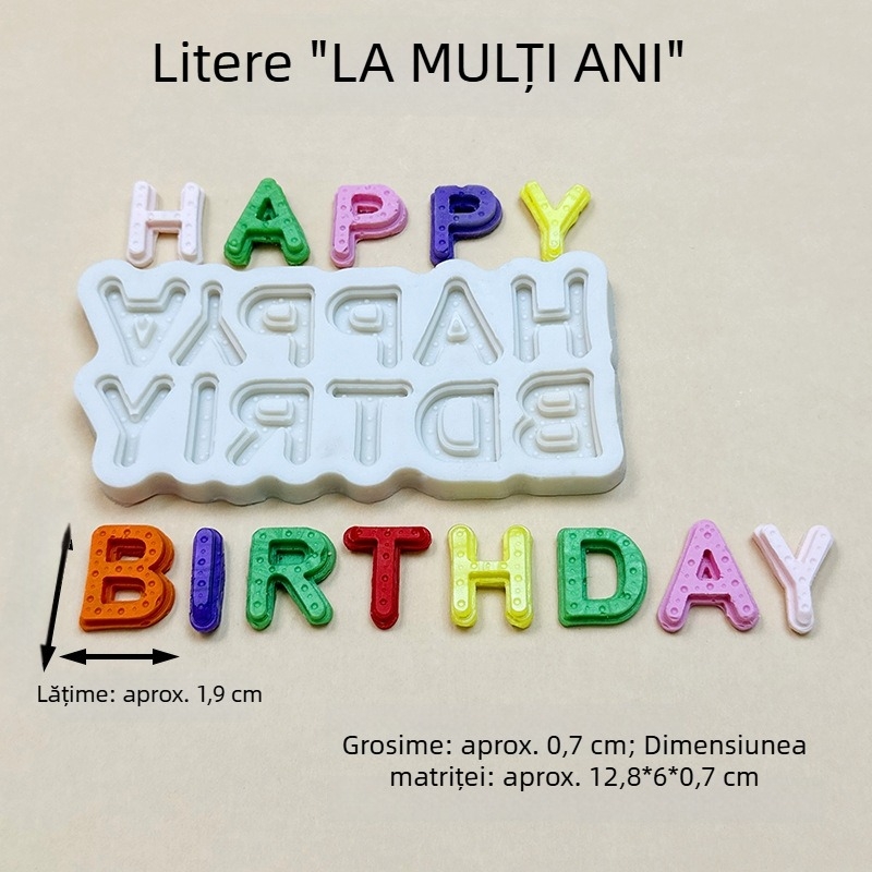 Formă din silicon pentru tort cu litere mari, decor de ciocolată