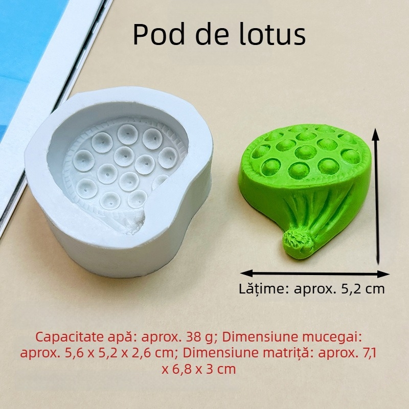 Set de forme din silicon cu floare de lotus, din seria Lotus, pentru săpun, fondant, torturi, ciocolată și ipsos