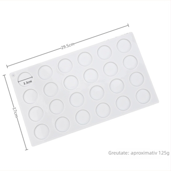Formă circulară din silicon, 24 cavități pentru mousse și prăjituri, cu ștampilă de ciocolată pentru DIY cofetărie