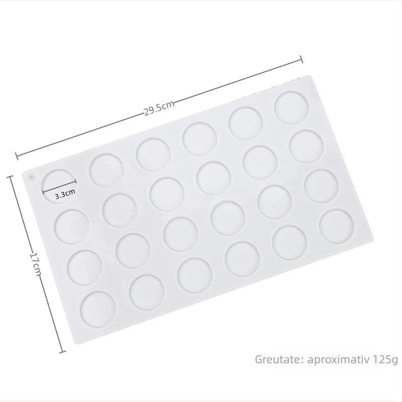 Formă circulară din silicon, 24 cavități pentru mousse și prăjituri, cu ștampilă de ciocolată pentru DIY cofetărie