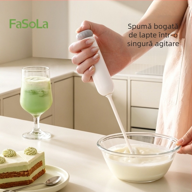 FaSoLa Spumator electric de lapte pentru uz casnic, tel de mână fără fir pentru cafea și lapte pudră