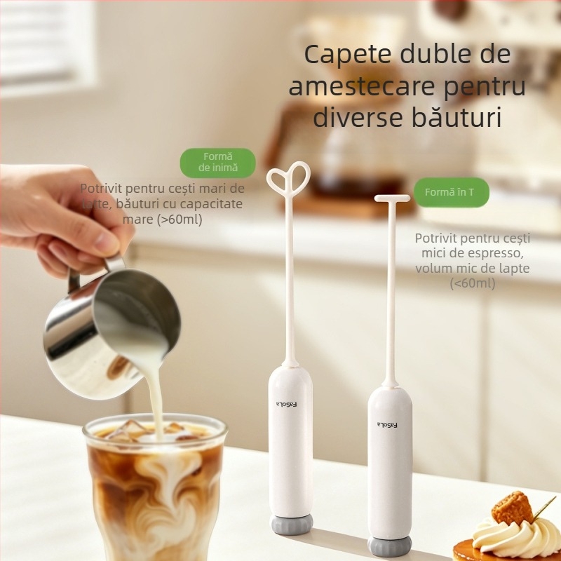 FaSoLa Spumator electric de lapte pentru uz casnic, tel de mână fără fir pentru cafea și lapte pudră