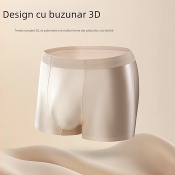 Boxer briefs bărbați din satin de gheață, respirabil, antibacterian, fără cusături