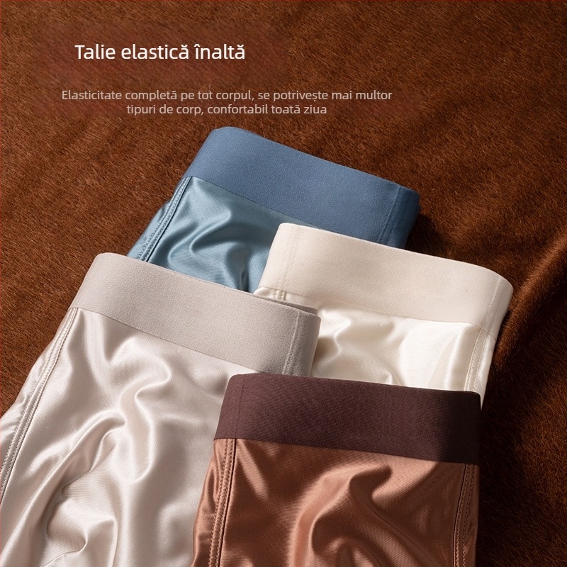 Boxer briefs bărbați din satin de gheață, respirabil, antibacterian, fără cusături
