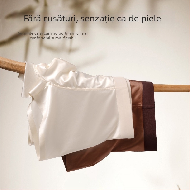 Boxer briefs bărbați din satin de gheață, respirabil, antibacterian, fără cusături