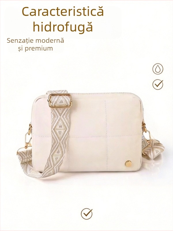 Prosperity Geantă crossbody în stil occidental, mărime medie, material textil, multe compartimente, închidere cu fermoar, buzunar pentru telefon și cameră, buzunar intern, primăvara 2026