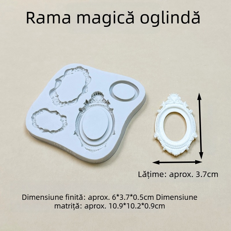 Formă din silicon pentru prăjituri – decor fondant și ciocolată, ramă oglindă magică, unelte DIY pentru picurare rășină