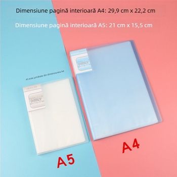 Kangbai dosar de date A5, 100 de pagini, îngroșat, inserții transparente cu mai multe straturi, dosar A4 pentru foi, 32K