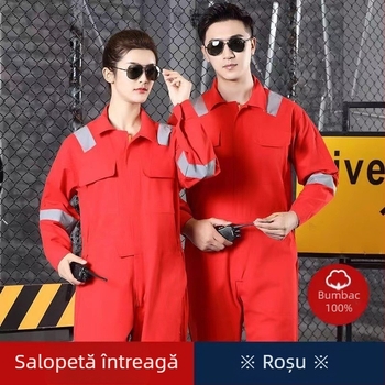 Combinezon bărbați din bumbac-poliester, îmbrăcăminte de protecție pentru fabrică, costum într-o singură piesă