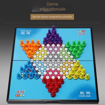 Tabelă magnetică pliabilă pentru Go, șah chinezesc și checkers, portabilă – joc educativ de masă pentru copii