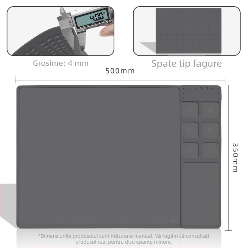 Covoraș antistatic din silicon pentru reparații telefoane și calculatoare, suprafață de lucru izolată, suport pentru pistol cu aer cald și fier de lipit