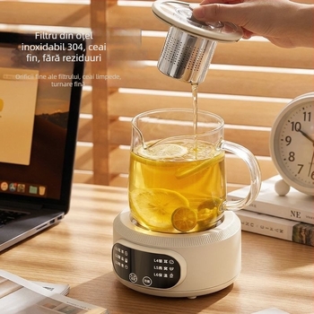 Ceainic din sticlă pentru gătit sănătos și fierbere, compact, multifuncțional, pentru casă și birou, cu controlul temperaturii