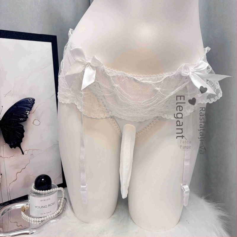 Tanga din dantelă, unisex, ultra-subțire, transparent, talie joasă, set