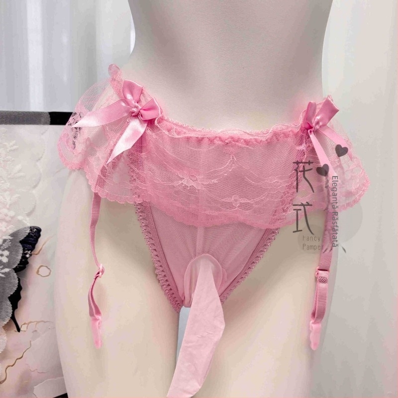 Tanga din dantelă, unisex, ultra-subțire, transparent, talie joasă, set