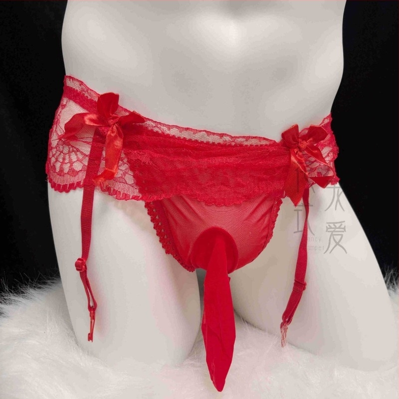 Tanga din dantelă, unisex, ultra-subțire, transparent, talie joasă, set