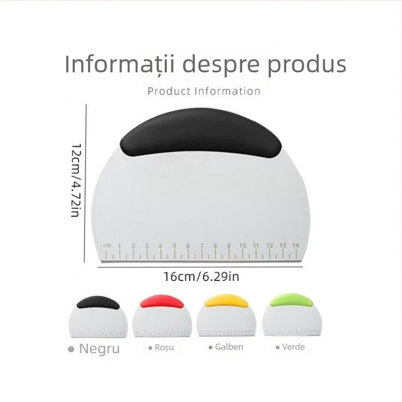 Cuțit de aluat din silicon cu scală de măsurare, tocător pentru aluat cu făină, ustensilă de bucătărie