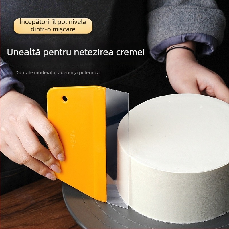 Spatulă din plastic transparentă pentru cremă de tort, netezire moale, unealtă de patiserie pentru uz casnic