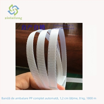 Bandă de ambalaj PP transparentă, 1800 m, lățime 1,2 cm, rezistență la tracțiune 130 kg