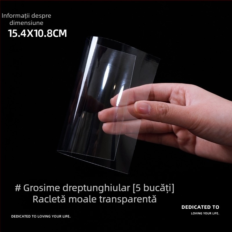 Set de 5 spatule transparente pentru tort, spatule din plastic în formă semicerc pentru întinderea cremei
