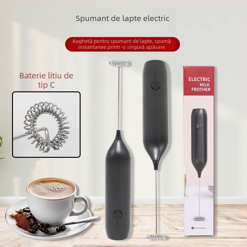 Frother de lapte USB reîncărcabil, tel portabil pentru cafea, ouă și mixer