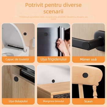 Plăcuță autoadezivă din spumă EVA, cerc negru, amortizare zgomot pentru ușă, anti-coliziune, cu adeziv 3M